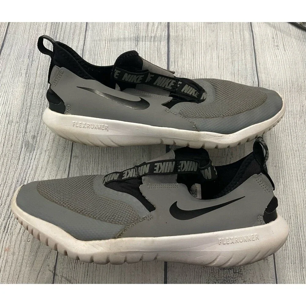 Grey Gray Nike Boy Slip On Shoes, Size Youth 7